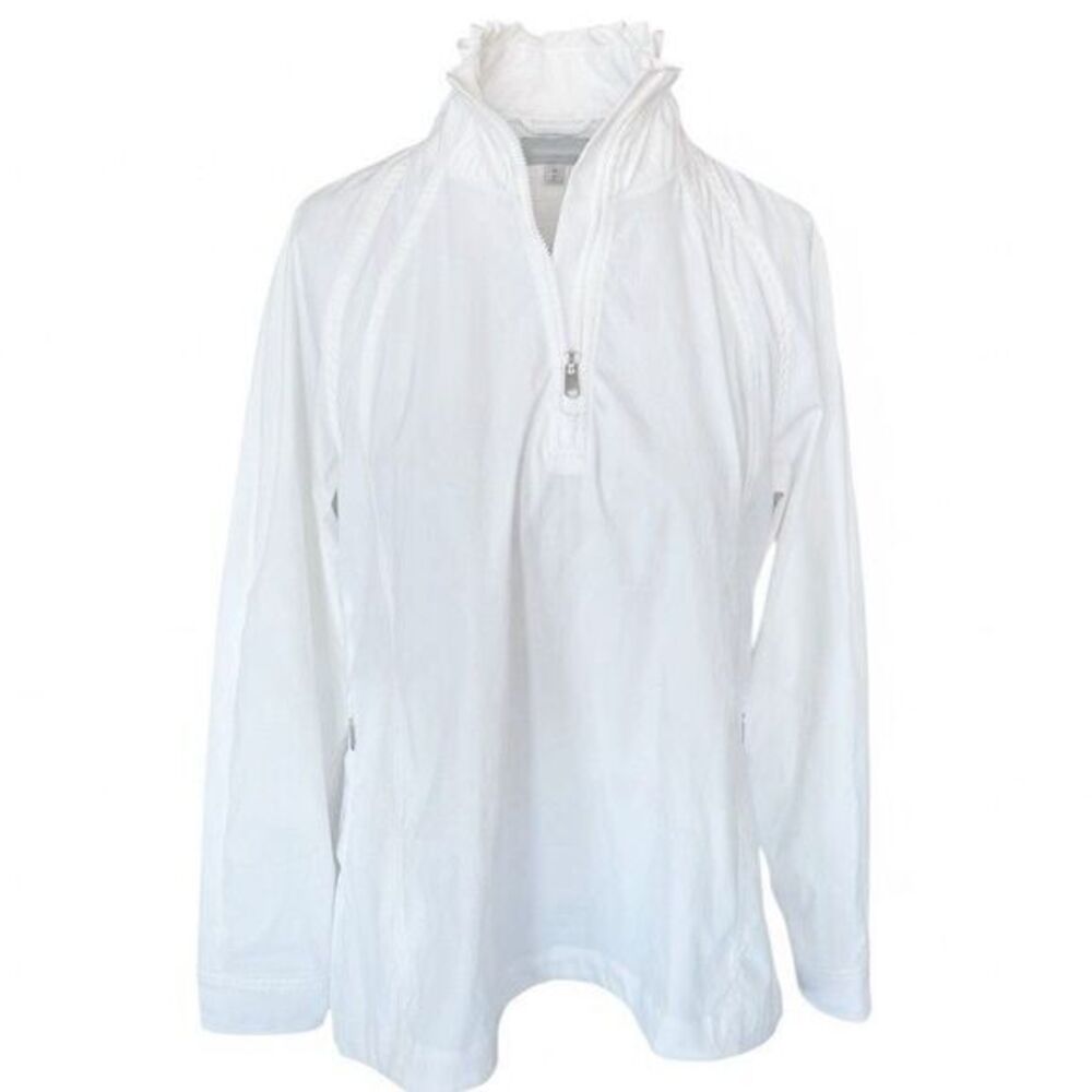 Athleta Womens Shirt Advantage Poplin Long Sleeve XXS White A-Line Oversized
